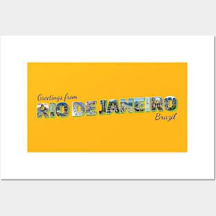 Greetings from Rio de Janeiro in Brazil Vintage style retro souvenir Posters and Art